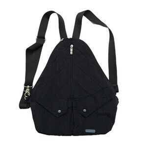 BAGGALLINI Traverse Convertible Sling Bag Backpack Triangle Black Nylon Carry On
